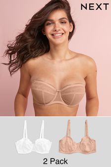 Nude/White DD+ Non Pad Strapless Bras 2 Pack (345989) | £28