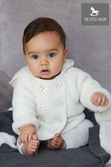The Little Tailor Cream Baby Plush Lined Pram Coat