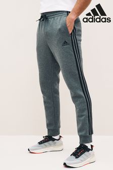 adidas Dark Grey 3-Stripe Fleece Joggers