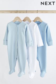 3 Pack GOTS Certified Organic Cotton Sleepsuits (0mths-2yrs)