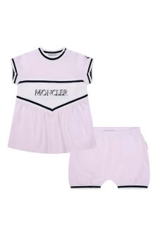 Moncler Enfant Baby Girls Pink Cotton Shorts Set