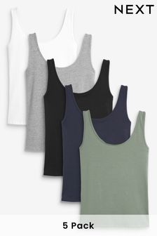 Multi 5 Pack Thick Strap Vests (356208) | £27.50