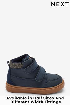 Navy Wide Fit (G) Warm Lined Touch Fastening Boots (356291) | £24 - £27