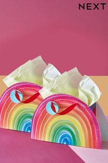 Set of 2 Multi Rainbow Shaped Gift Bags