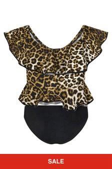 Nessi Byrd Girls Leopard Print Bikini