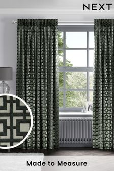 Green Luxe Square Velvet Made to Measure Curtains