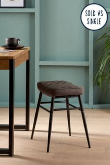 Monza Faux Leather Peppercorn Brown Black Legs Hamilton Dining Stool