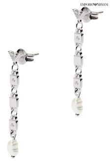Emporio Armani Sterling Silver Essential Pearl Drop Earrings