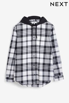 Black/White Hooded Check Shirt (365997) | £32