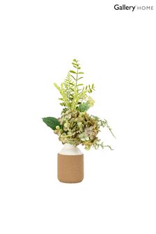 Gallery Home White/Natural Vase with Hydrangea Arrangement