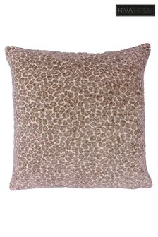Riva Paoletti Taupe Beige Leo Animal Print Polyester Filled Cushion