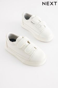 White Wide Fit (G) Strap Touch Fastening Shoes (368881) | £14 - £17