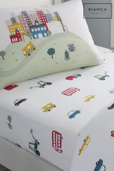 Bianca White Cotton Transport Fitted Bed Sheet