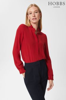 Hobbs Red Gracie Frill Blouse (36R408) | £149