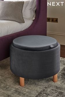 Studio Texture Charcoal Grey Ashton Storage Footstool