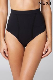 Black Seamless Firm Tummy Control High Waisted Knickers (372588) | £18