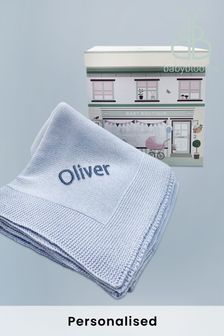 Babyblooms Kids Personalised Luxury Knitted Blanket Baby Gift (373432) | £38