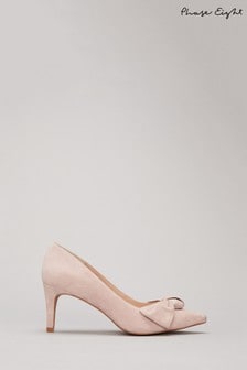 Phase Eight Neutral Sim Suede Bow Court Shoes