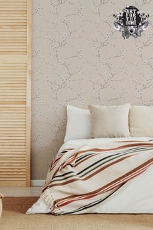 Art For The Home Neutral Fresco Apple Blossom Wallpaper