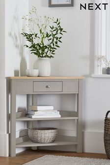 Dove Grey Malvern Oak Effect Corner Console (385375) | £225
