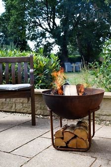Ivyline Brown Outdoor Cast Iron Fire Pit (386927) | £170
