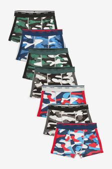 Multi Camouflage 7 Pack Trunks (2-16yrs) (387252) | £20 - £25