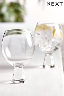 Clear Aubrie Chunky Set of 2 Balloon Glasses