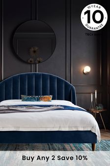 Opulent Velvet Dark Navy Blue Stella Upholstered Bed Frame (388942) | £599 - £799