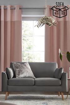 Opulent Velvet Steel Grey Mila Light Leg 2 Seater 'Sofa In A Box'