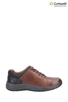Cotswold Tan Brown Rollright Lace-Up Casual Shoes