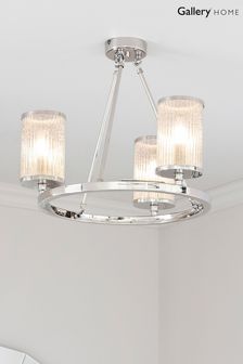 Gallery Home Silver Yazmin Flush Ceiling Light