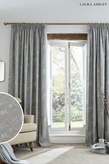 Steel Grey Pussy Willow Lined Lined  Pencil Pleat Curtains