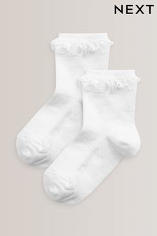 girls white trainer socks