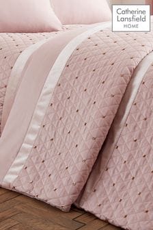 Catherine Lansfield Pink Sequin Cluster Bedspread