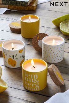 Yellow Lemon & Bergamot Jar Set Of Scented Candle (404750) | £16