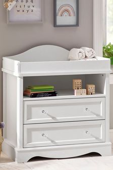 Amelia White Changing Table with 2 Drawers