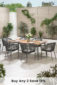 Pacific Reims 6 Seater Grey Dining Set