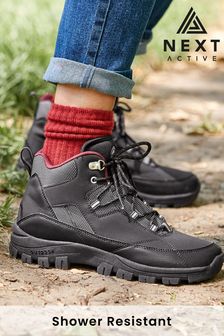 Black Regular/Wide Fit Ariss-euShops Active Sports Forever Comfort® Shower Resistant Walking Boots (409459) | £49
