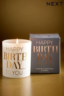 White/Gold Happy Birthday Balloon Scented Candle