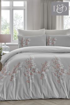D&D Pink Oriental Flower Duvet Cover and Pillowcase Set