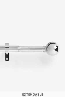umlout New Black Nickel 150cms Metal Curtain Pole//Poles Available In 6 Sizes And 4 Colours 28mm Diameter