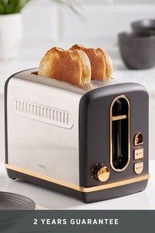 Black/Copper Electric 2 Slot Toaster