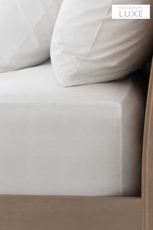 White Deep Fitted Collection Luxe 200 Thread Count 100% Egyptian Cotton Percale Sheet