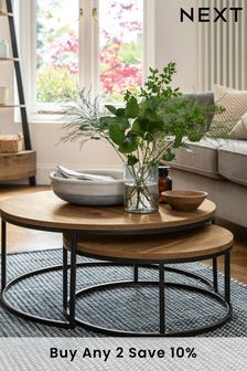 Bronx Oak Effect Round Coffee Nest of Tables (415103) | £250