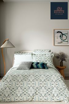 Bedeck of Belfast Celadon Hallie Duvet Cover and Pillowcase Set