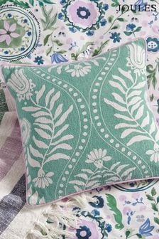 Joules Green Trellis Flowers Cushion