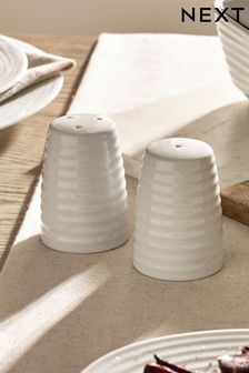 White Malvern Embossed Salt & Pepper Set (417829) | £10