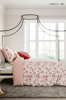 V&A Pink Garden Rose Duvet Cover and Pillowcase Set