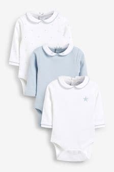 3 Pack Premium Long Sleeve Baby Bodysuits