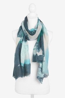 STRIPED FASHION SCARF HOOP NEW WOMENS GIRLS LADIES BLACK GREEN //TEAL